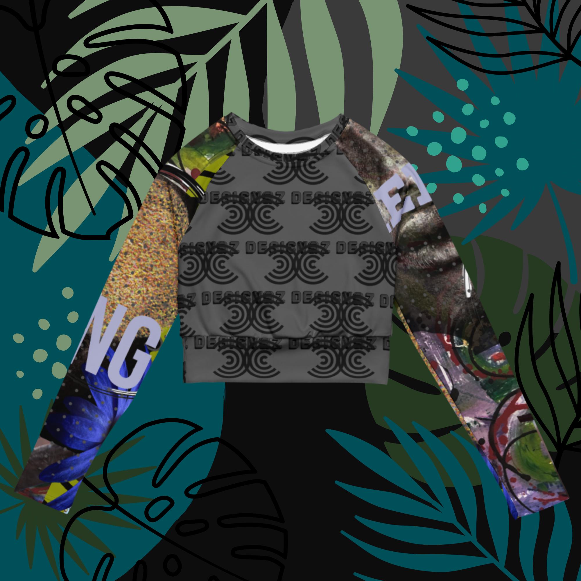 Recycled long-sleeve crop top